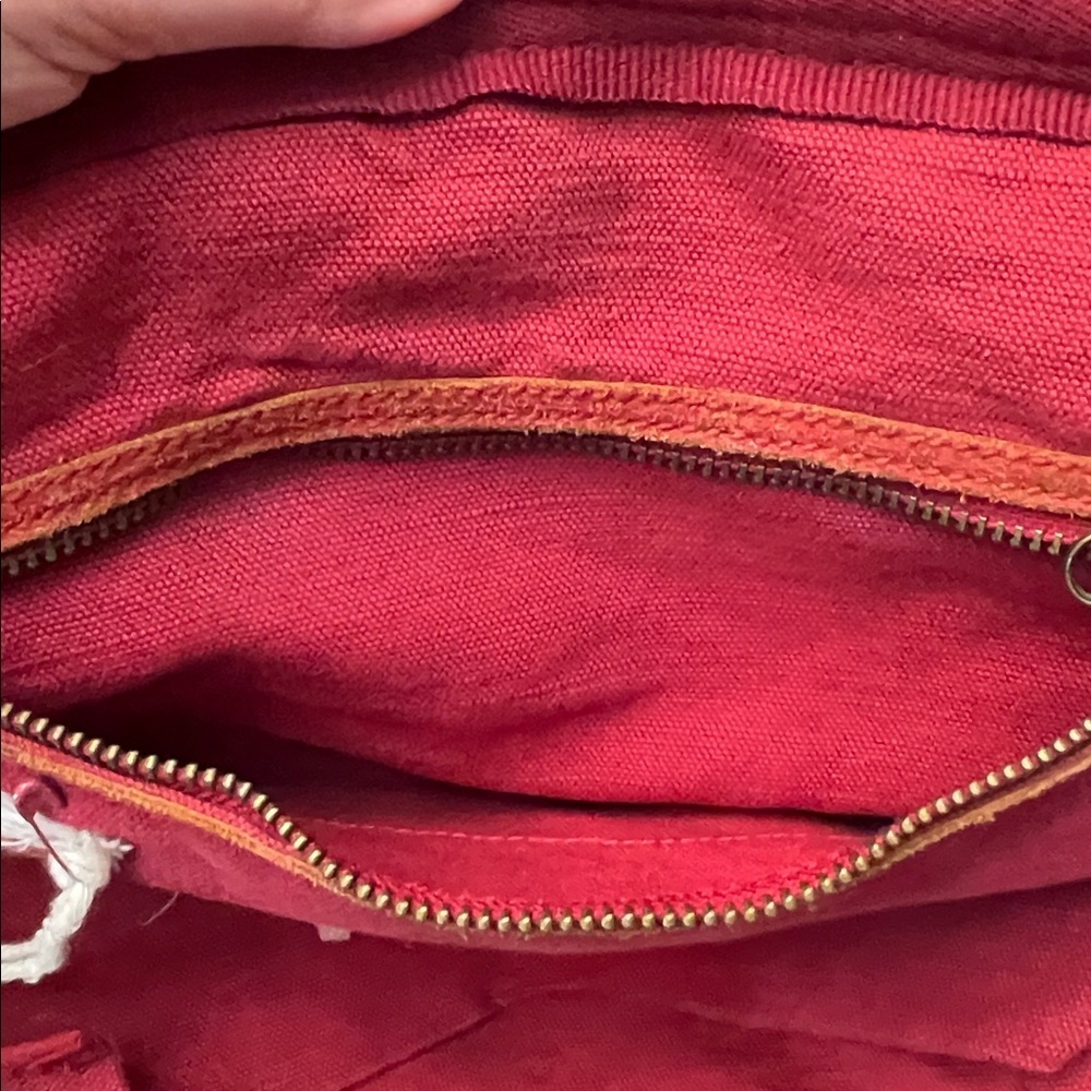 GAP COTTON/HEMP RED LARGE TOTE BAG - Picture 13 of 16